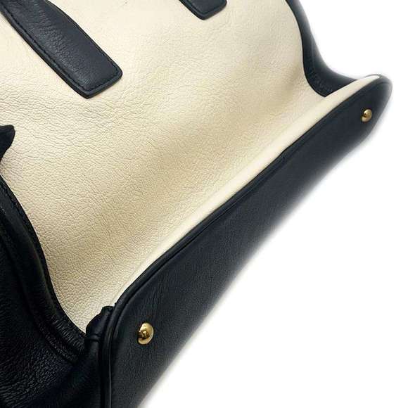 Miu Miu Logo 2way Handbag Beige Bkack - Picture 7 of 16